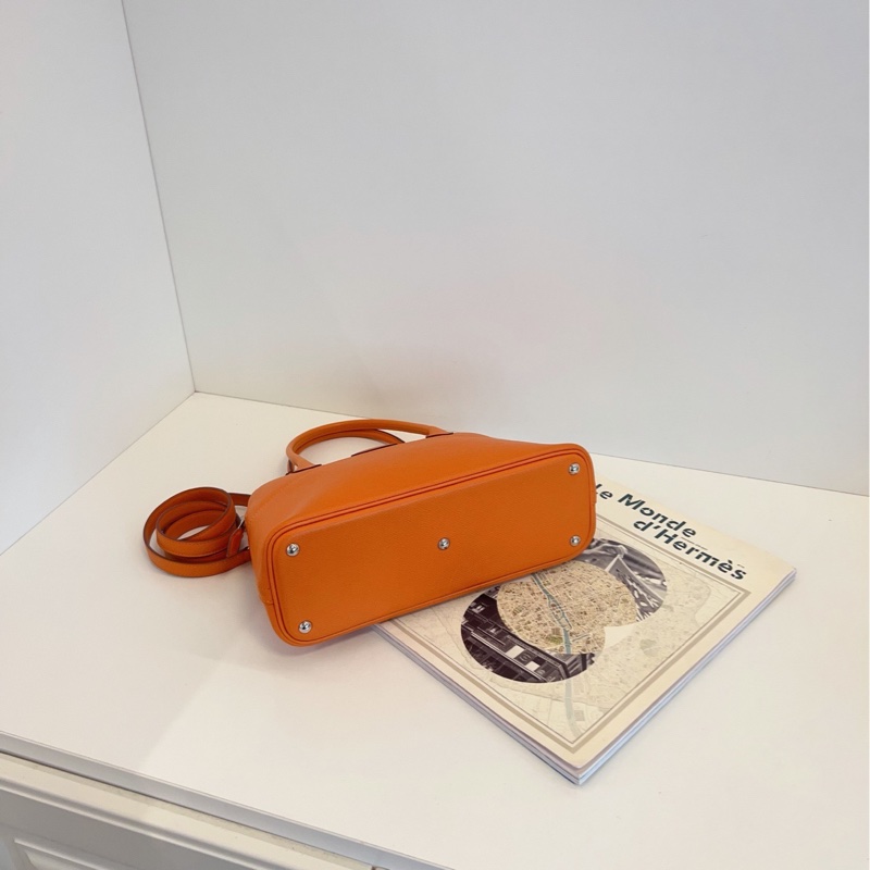 【98新🆕】Hermes 保齡 bolide 27 愛馬仕橙 銀扣 框Q E皮 手提包 斜挎包 單肩包-5