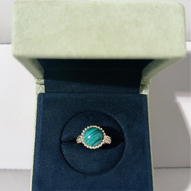 VCA梵克雅宝 Perlee Couleurs系列 18K金孔雀石圆珠戒指-0