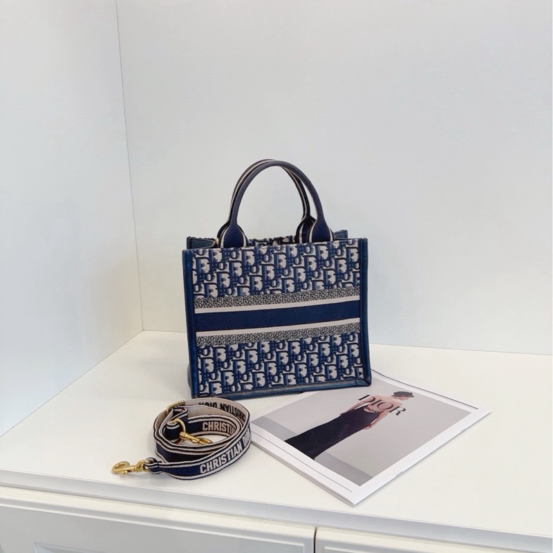 【98新🆕】Dior Oblique BookTote 經典藍色刺繡🪡老花托特包新款小號 手提包 斜挎包 單肩包-1