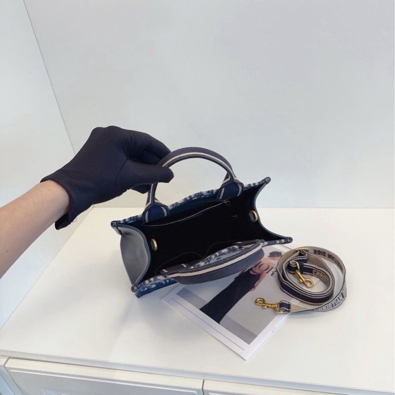 【98新🆕】Dior Oblique BookTote 經典藍色刺繡🪡老花托特包新款小號 手提包 斜挎包 單肩包-7