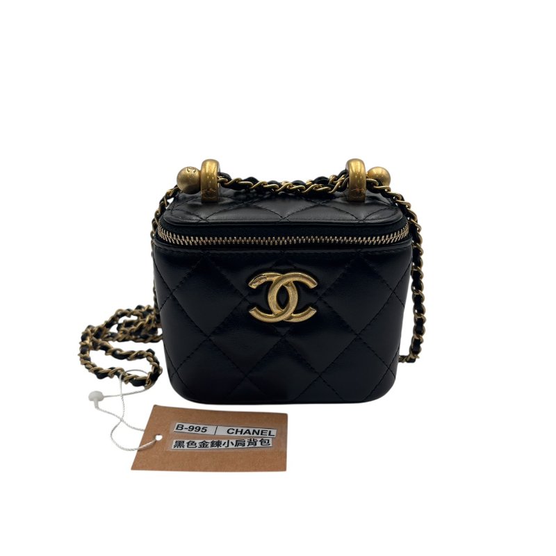 【美收精品】CHANEL 黑色金鍊小肩背包 B-995【隔月月中將轉賣至日本 上架期限30天】-0