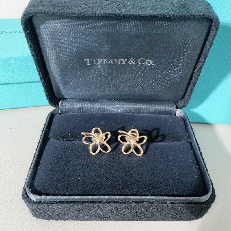 Tiffany蒂芙尼 毕加索系列 18K玫瑰金花朵耳钉-1