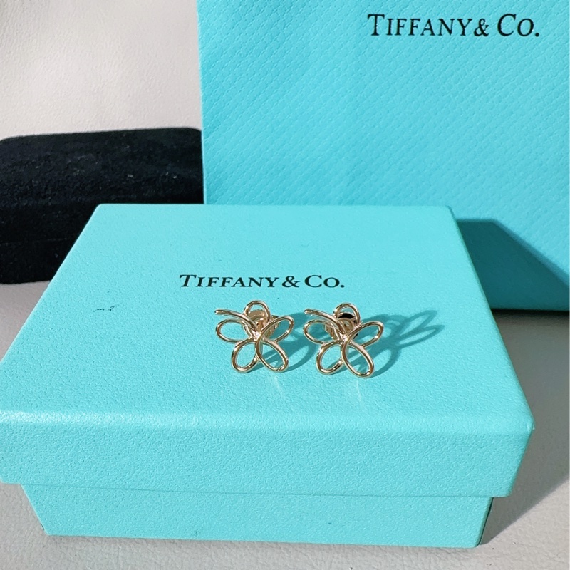 Tiffany蒂芙尼 毕加索系列 18K玫瑰金花朵耳钉-2