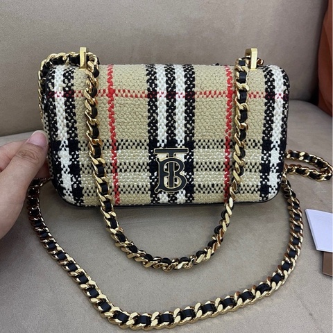 Burberry粗花呢Lola迷你鏈條包