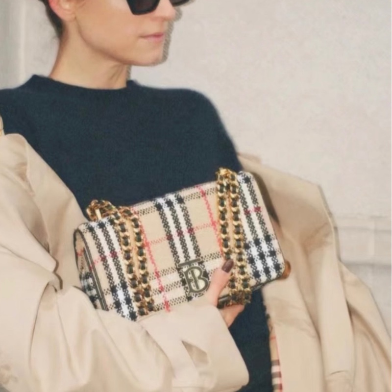 Burberry粗花呢Lola迷你鏈條包-5