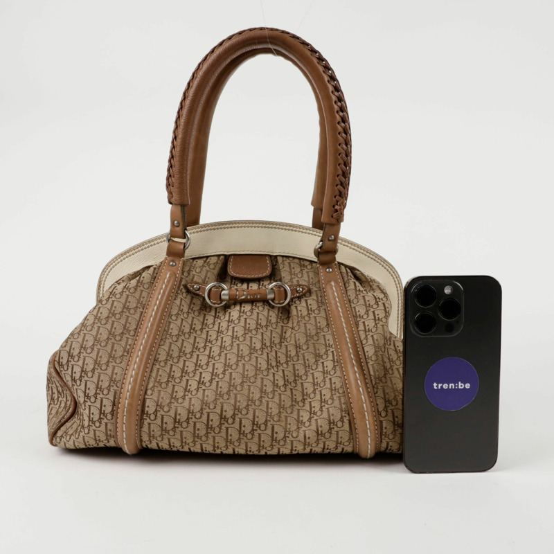 DIOR 復古斜紋手提包-10