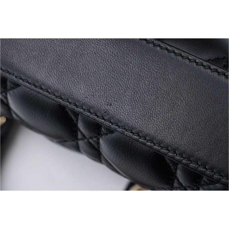 DIOR迪奥小號黑色皮革LADY D-JOY手袋-7