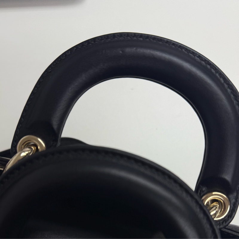 DIOR迪奥小號黑色皮革LADY D-JOY手袋-11