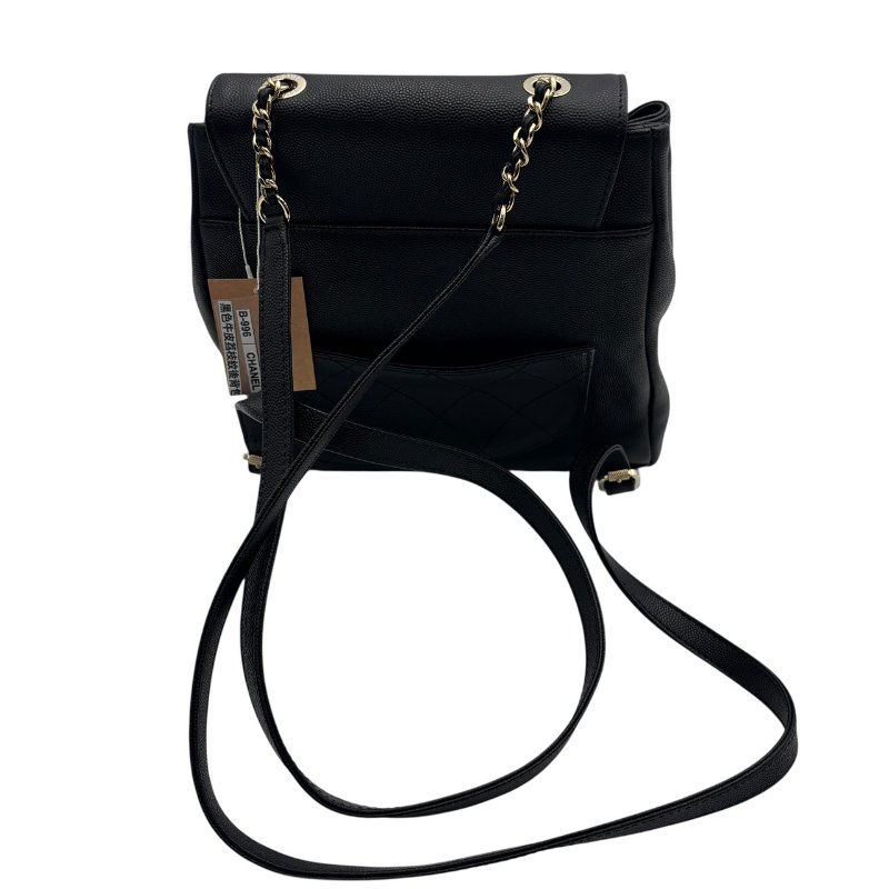 【美收精品】CHANEL 黑色牛皮荔枝紋後背包 B-996【隔月月中將轉賣至日本 上架期限30天】-1