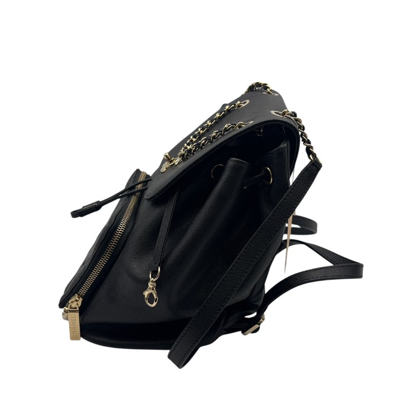 【美收精品】CHANEL 黑色牛皮荔枝紋後背包 B-996【隔月月中將轉賣至日本 上架期限30天】-3