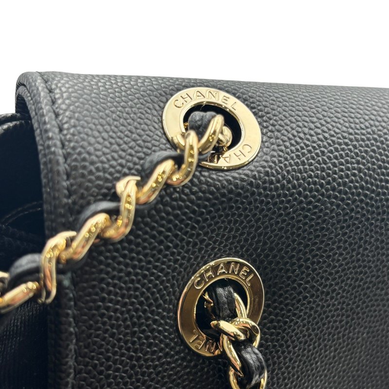 【美收精品】CHANEL 黑色牛皮荔枝紋後背包 B-996【隔月月中將轉賣至日本 上架期限30天】-11