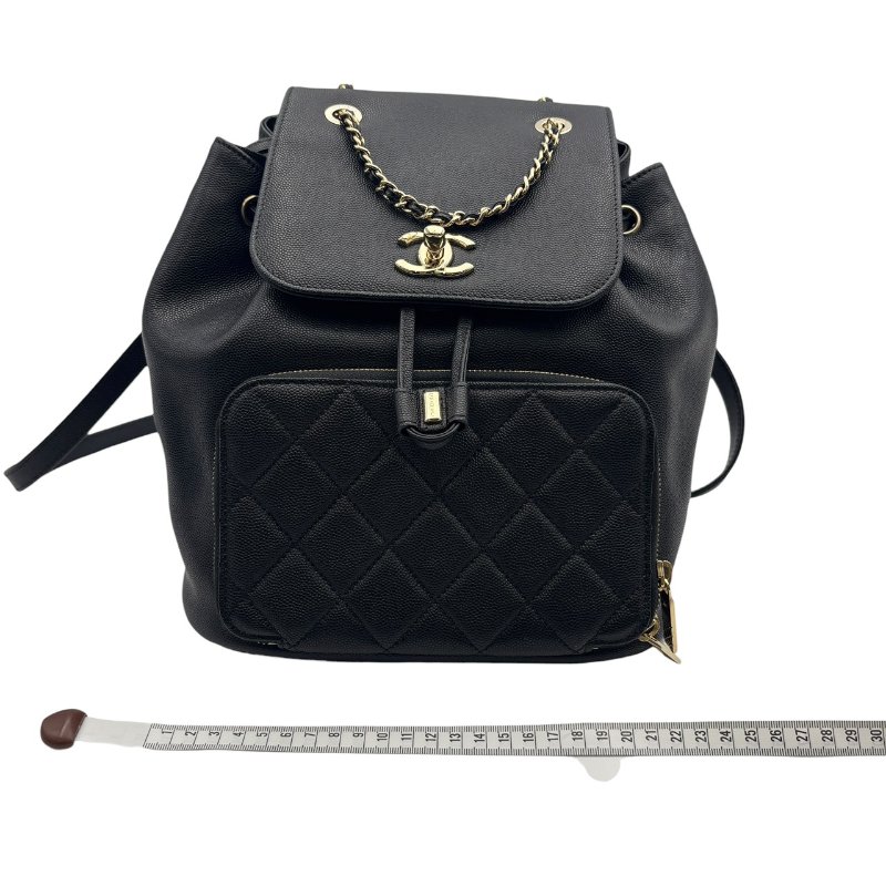 【美收精品】CHANEL 黑色牛皮荔枝紋後背包 B-996【隔月月中將轉賣至日本 上架期限30天】-18