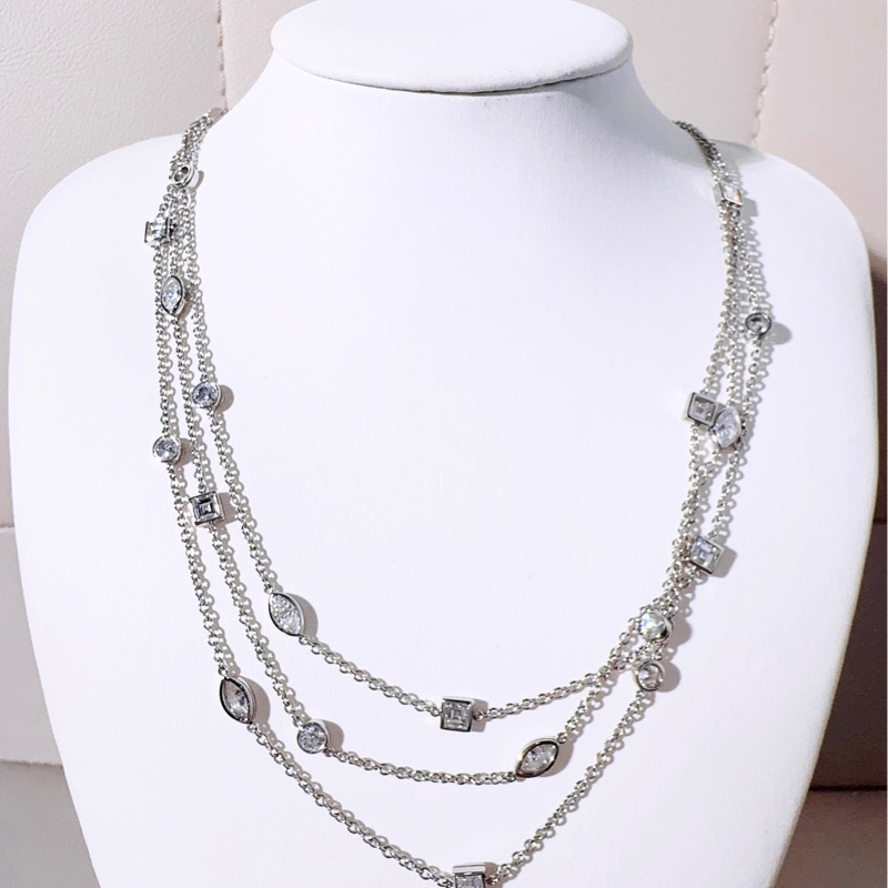 Tiffany蒂芙尼 高级珠宝 白金满天星Trible项链-2