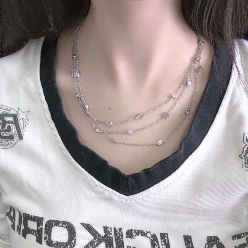 Tiffany蒂芙尼 高级珠宝 白金满天星Trible项链-5