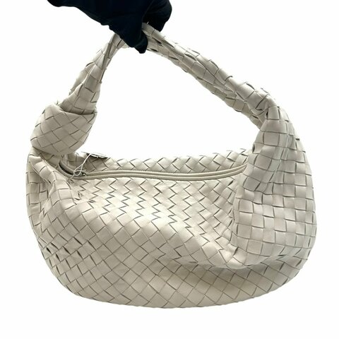 【美收精品】BOTTEGA VENETA 白色編織大肩背包 B-983【隔月月中將轉賣至日本 上架期限30天】