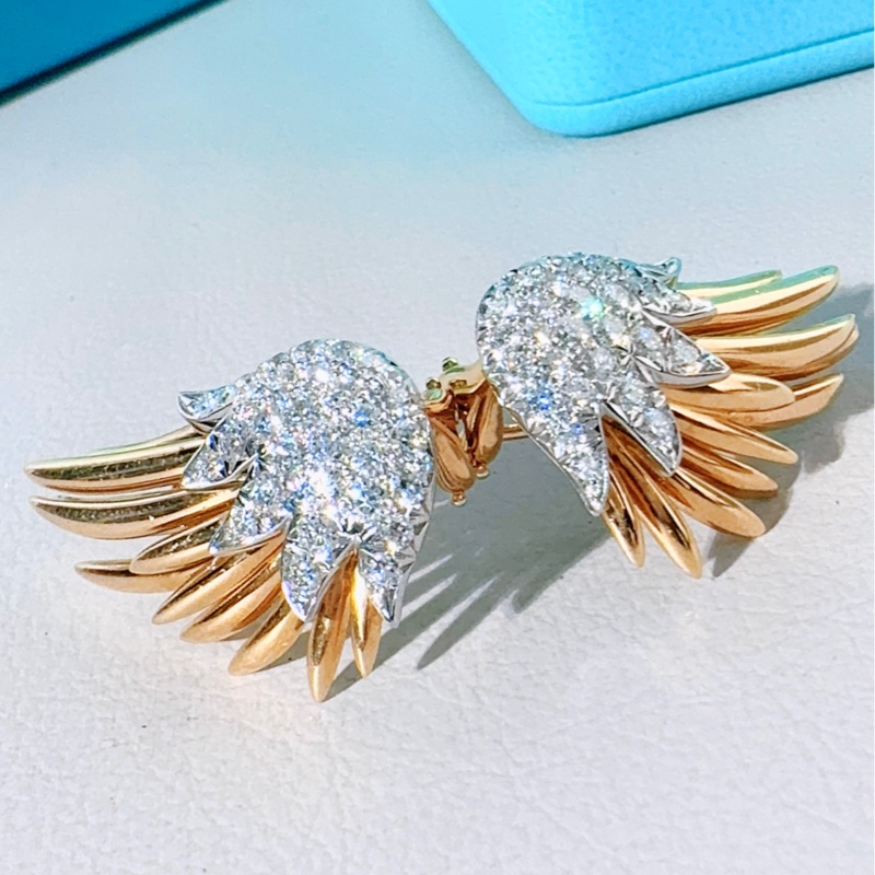 Tiffany蒂芙尼 高级珠宝史隆伯杰系列 黄金满钻火焰耳环-3