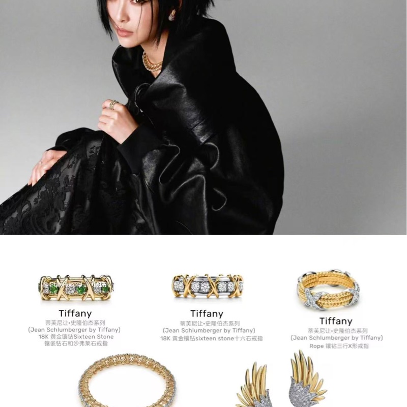 Tiffany蒂芙尼 高级珠宝史隆伯杰系列 黄金满钻火焰耳环-6