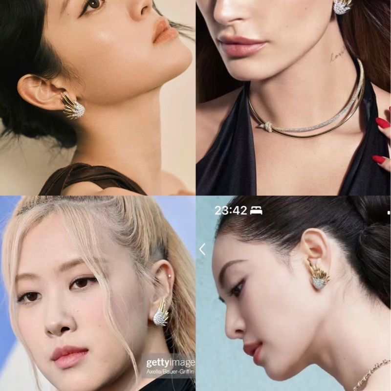 Tiffany蒂芙尼 高级珠宝史隆伯杰系列 黄金满钻火焰耳环-8