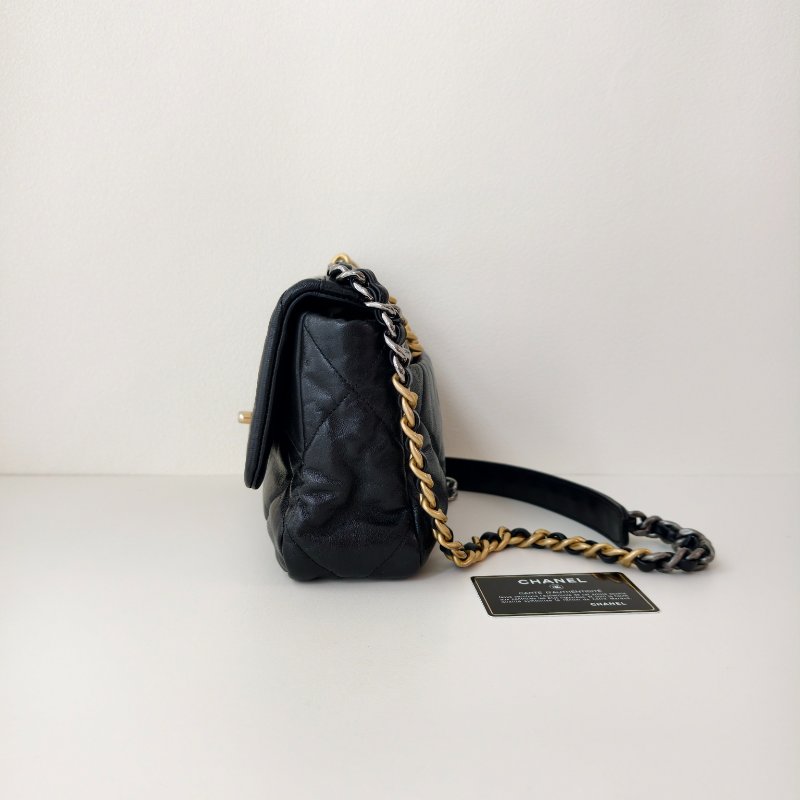 Chanel 香奈兒 19bag 黑金小號 29開有卡-2