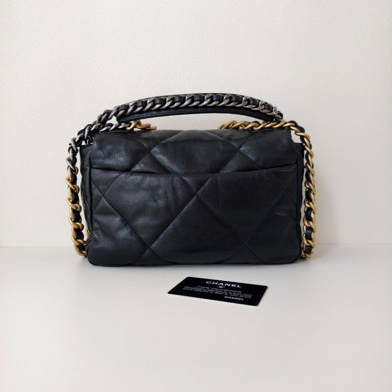 Chanel 香奈兒 19bag 黑金小號 29開有卡-5