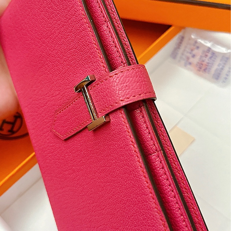 🔥Hermes Bearn Mysore 山羊皮桃色長夾🔥-2