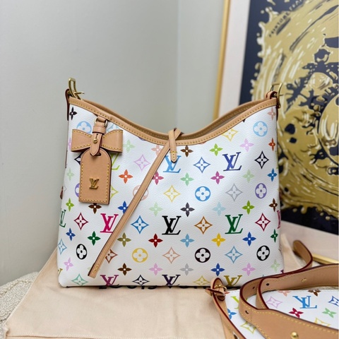 🤍Lv 村上隆聯名白三彩carryall小號 單肩袋