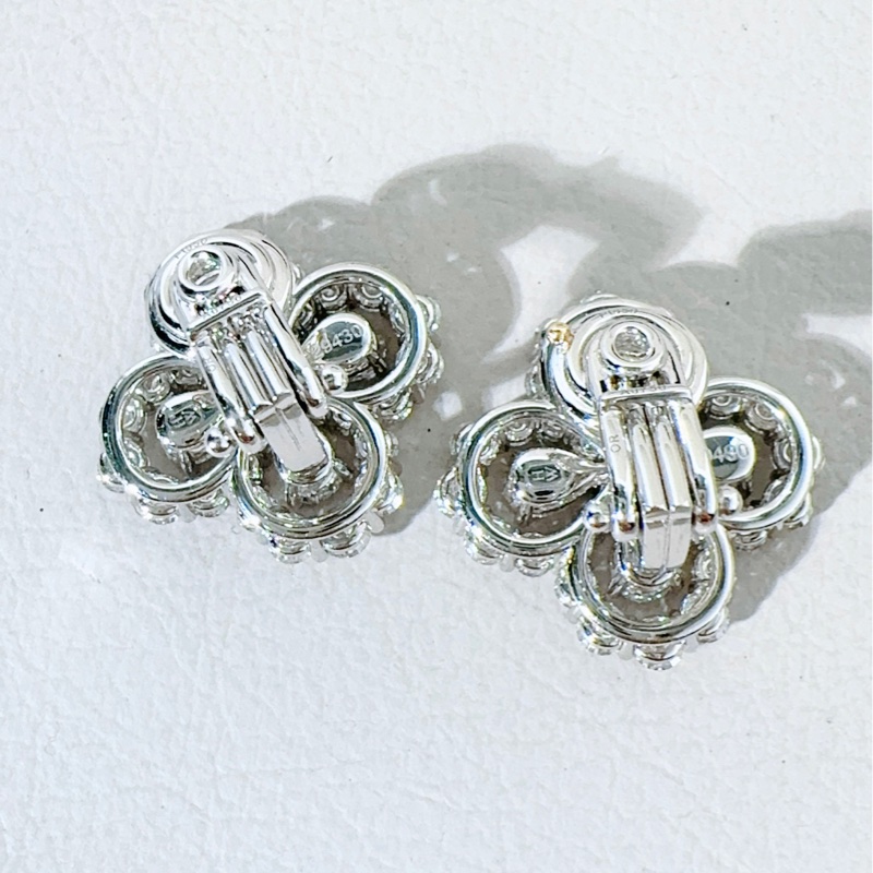 Harry Winston海瑞温斯顿 loop系列 铂金满钻耳夹-3