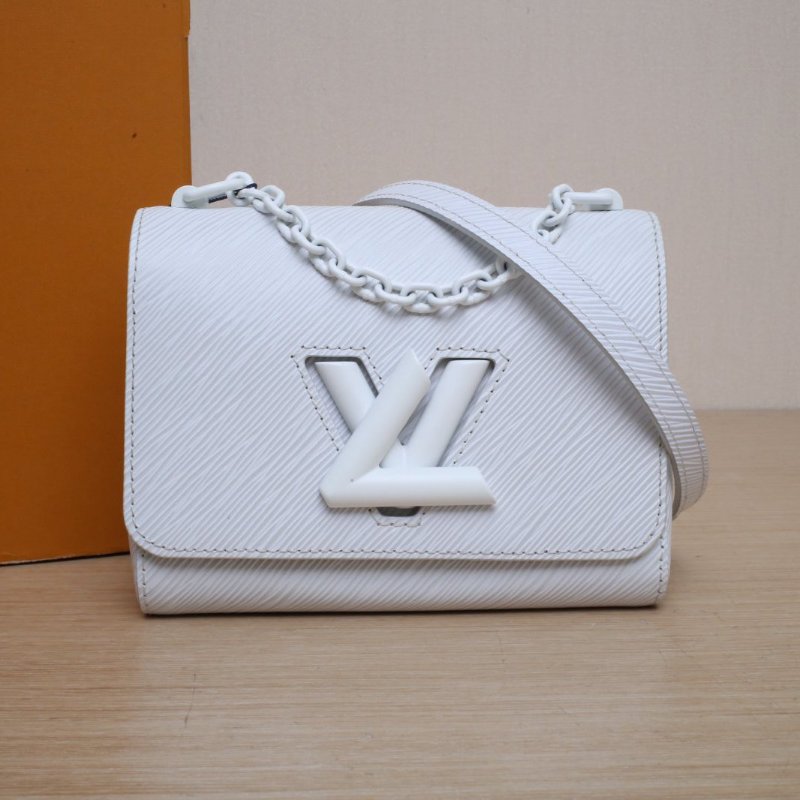 LOUIS VUITTON TWIST小號19白色EPI水波紋牛皮白扣2019肩背包-0