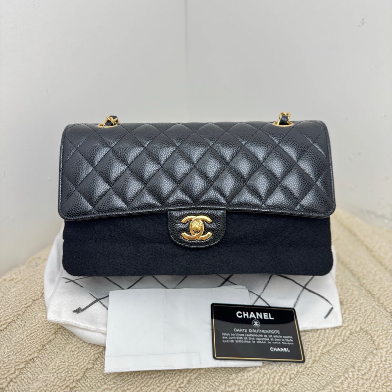 🖤Chanel cf黑金 中號 斜挎包-1