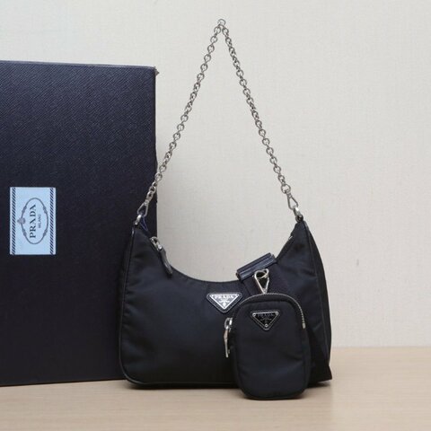 PRADA Hobo三合一黑色尼龍肩背包