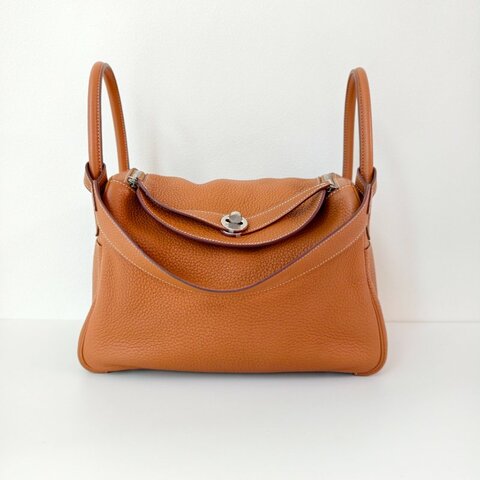 Hermes愛馬仕 lindy30 金棕色銀扣TC牛皮 T刻 2015 年