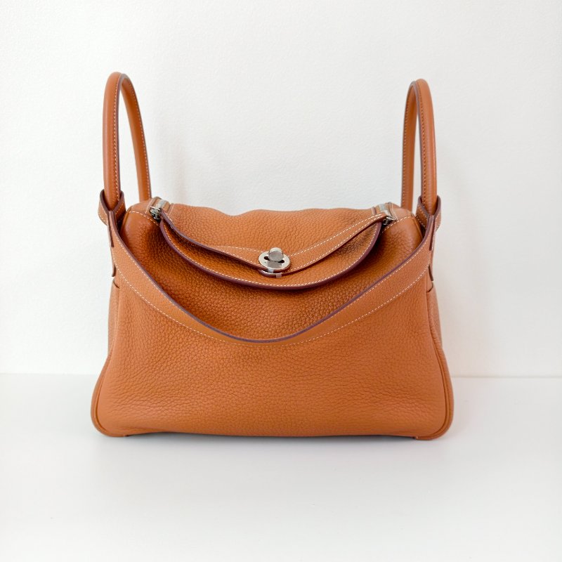 Hermes愛馬仕 lindy30 金棕色銀扣TC牛皮 T刻 2015 年-0