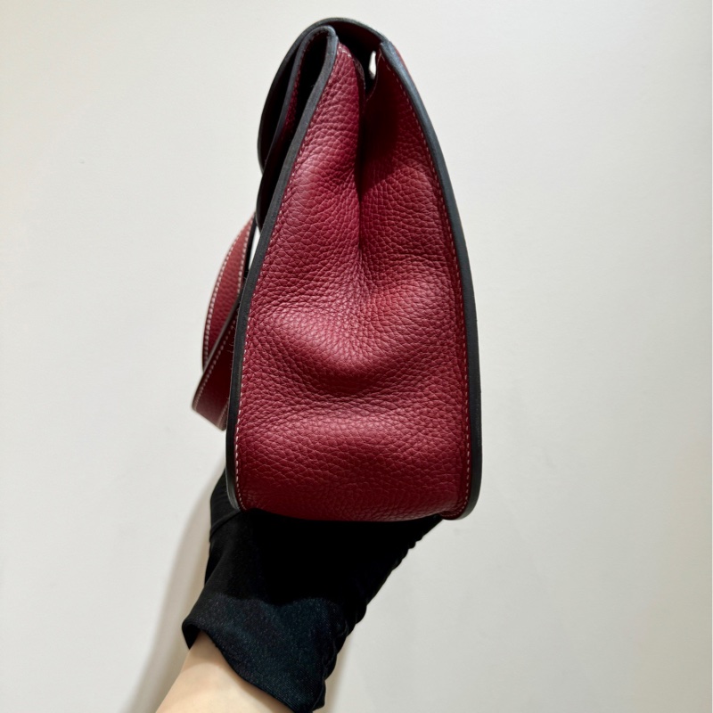 【99❤️】Hermes halzan31 石榴紅銀扣 手提包單肩包-3