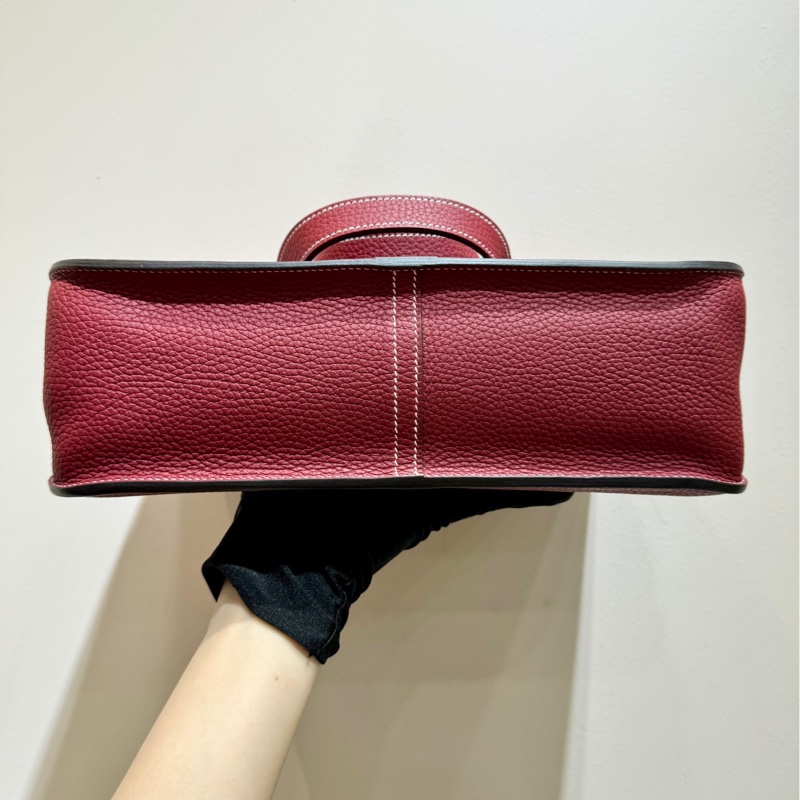 【99❤️】Hermes halzan31 石榴紅銀扣 手提包單肩包-5