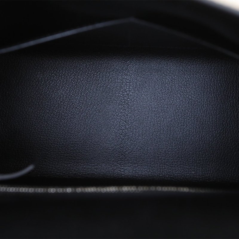 HERMES Kelly2889黑色Box皮D刻銀扣肩背包-3
