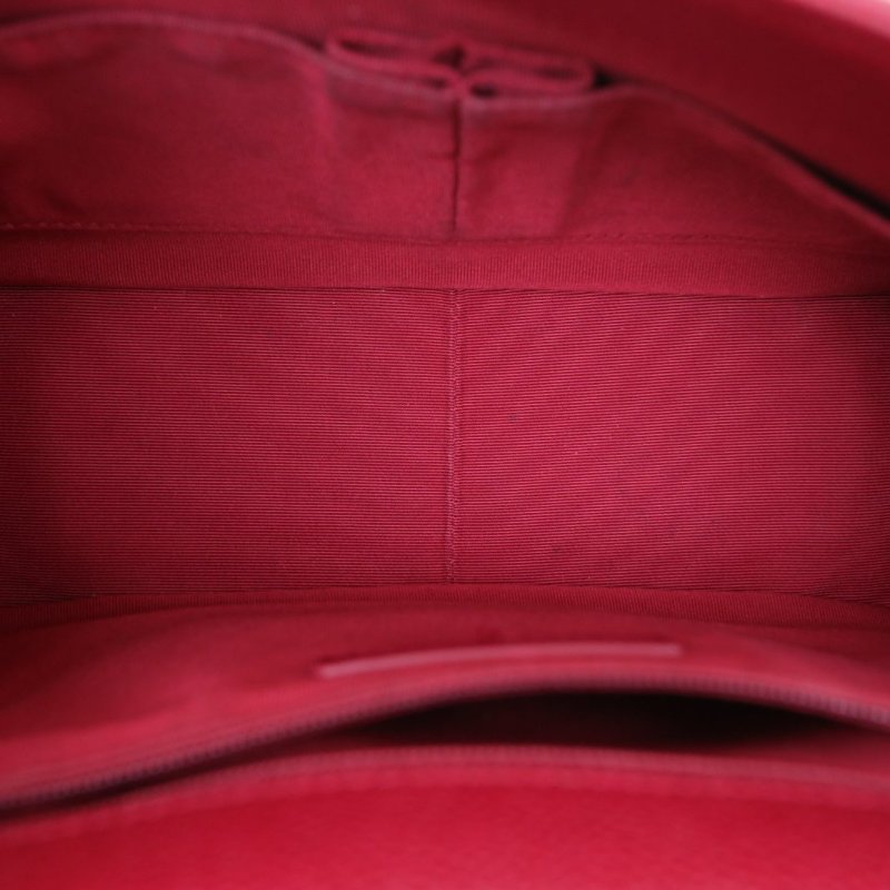 CHANEL 菱格紋金屬手柄馬鞍包紅色荔枝牛皮24開金扣肩背包-3