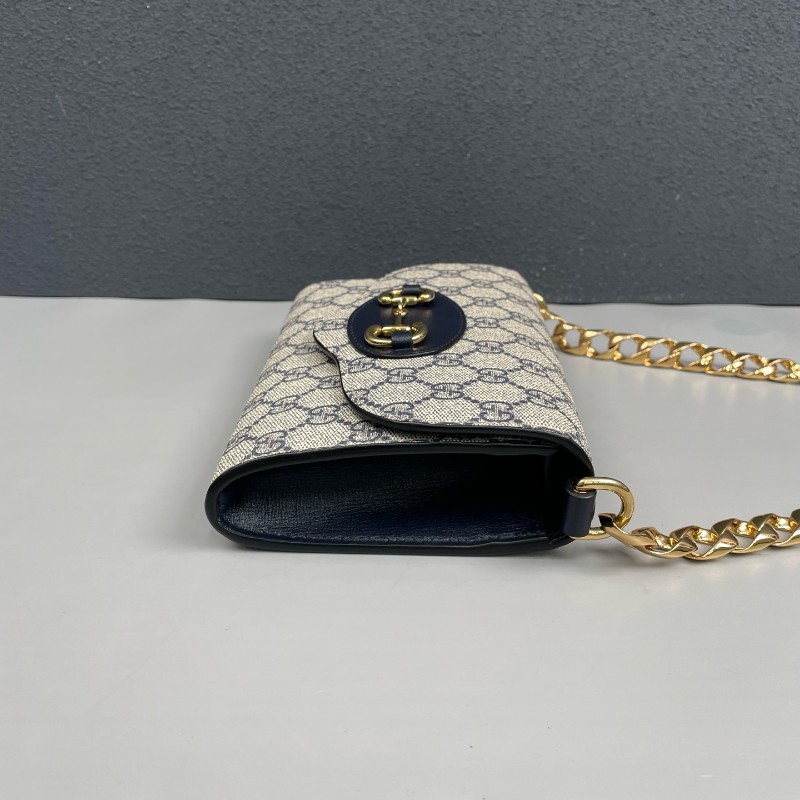 Gucci古馳 藍色老花Horesebit 1955 肩背包斜背包-3