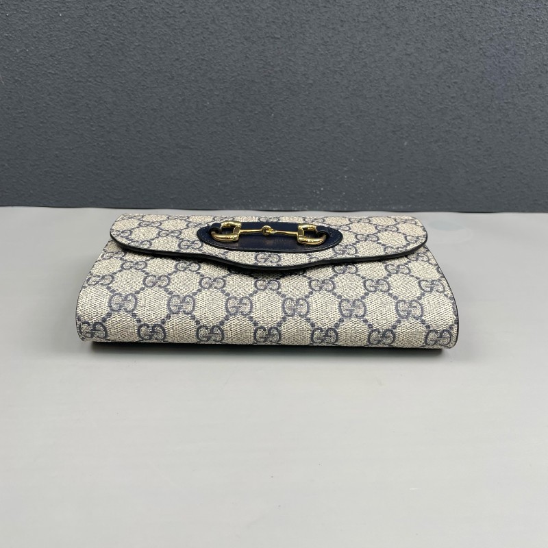 Gucci古馳 藍色老花Horesebit 1955 肩背包斜背包-4