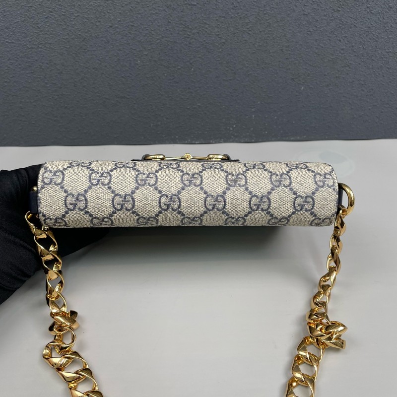 Gucci古馳 藍色老花Horesebit 1955 肩背包斜背包-5