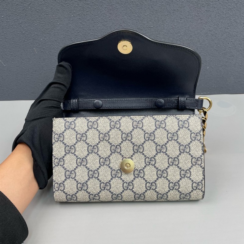 Gucci古馳 藍色老花Horesebit 1955 肩背包斜背包-6