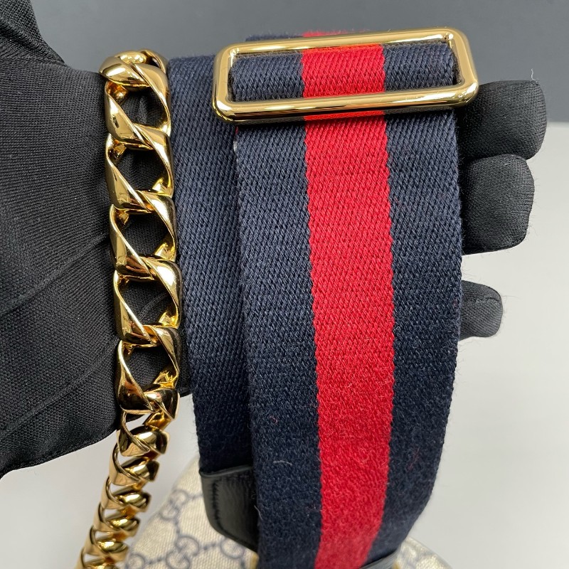 Gucci古馳 藍色老花Horesebit 1955 肩背包斜背包-8