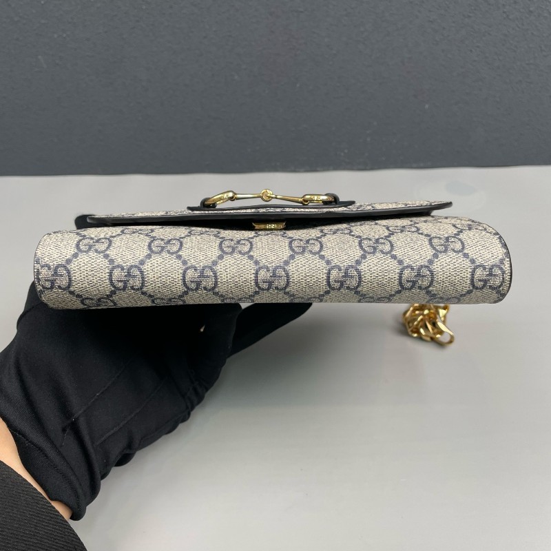 Gucci古馳 藍色老花Horesebit 1955 肩背包斜背包-13