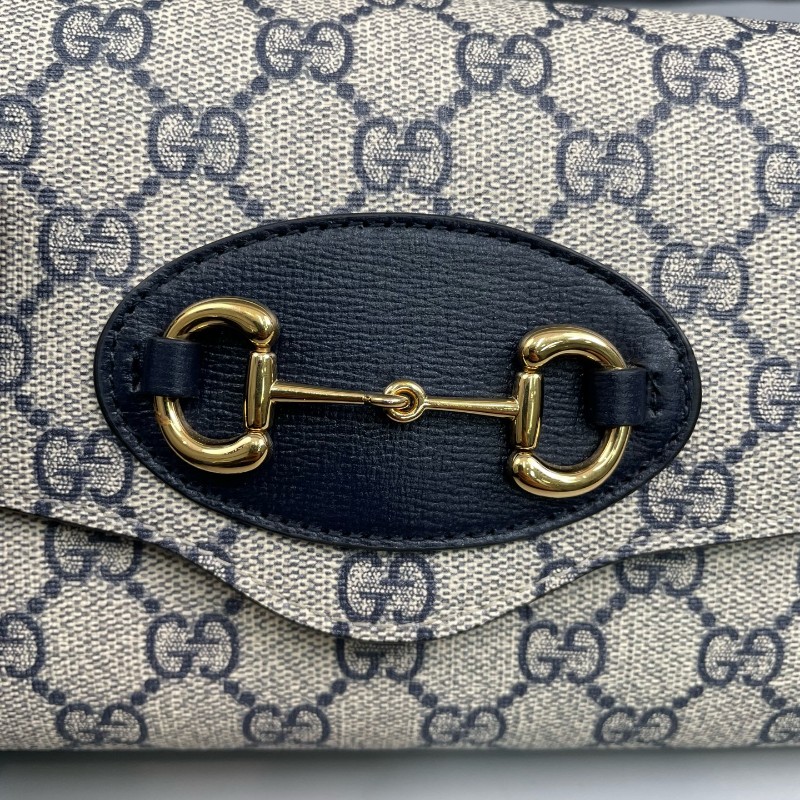 Gucci古馳 藍色老花Horesebit 1955 肩背包斜背包-15