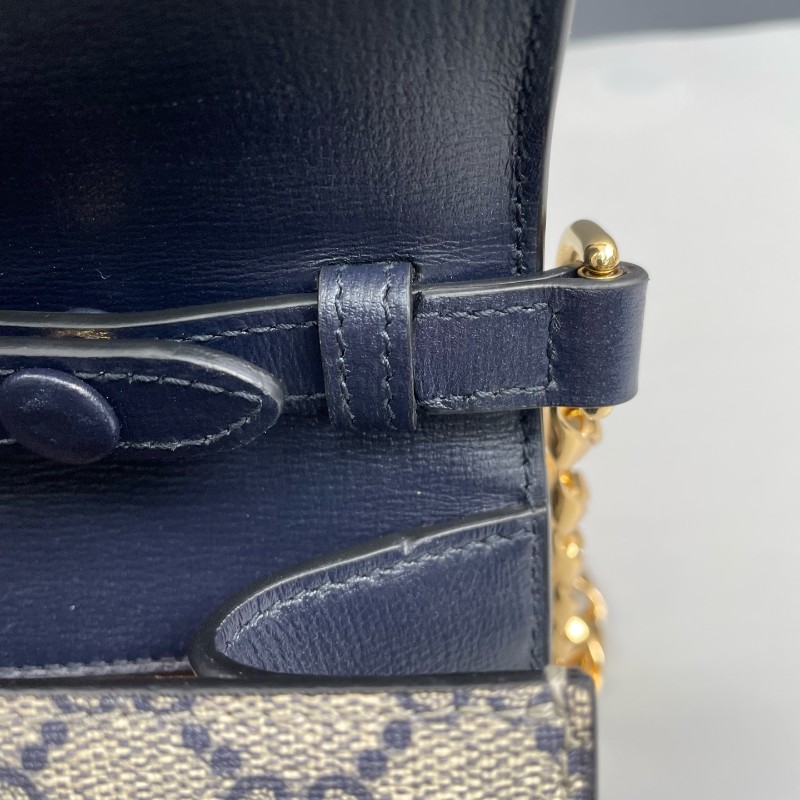 Gucci古馳 藍色老花Horesebit 1955 肩背包斜背包-18