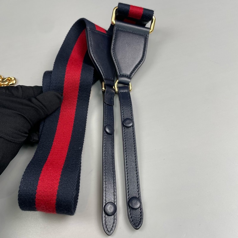 Gucci古馳 藍色老花Horesebit 1955 肩背包斜背包-28