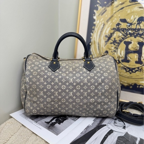 LV 帆布speedy30枕頭包手提單肩包