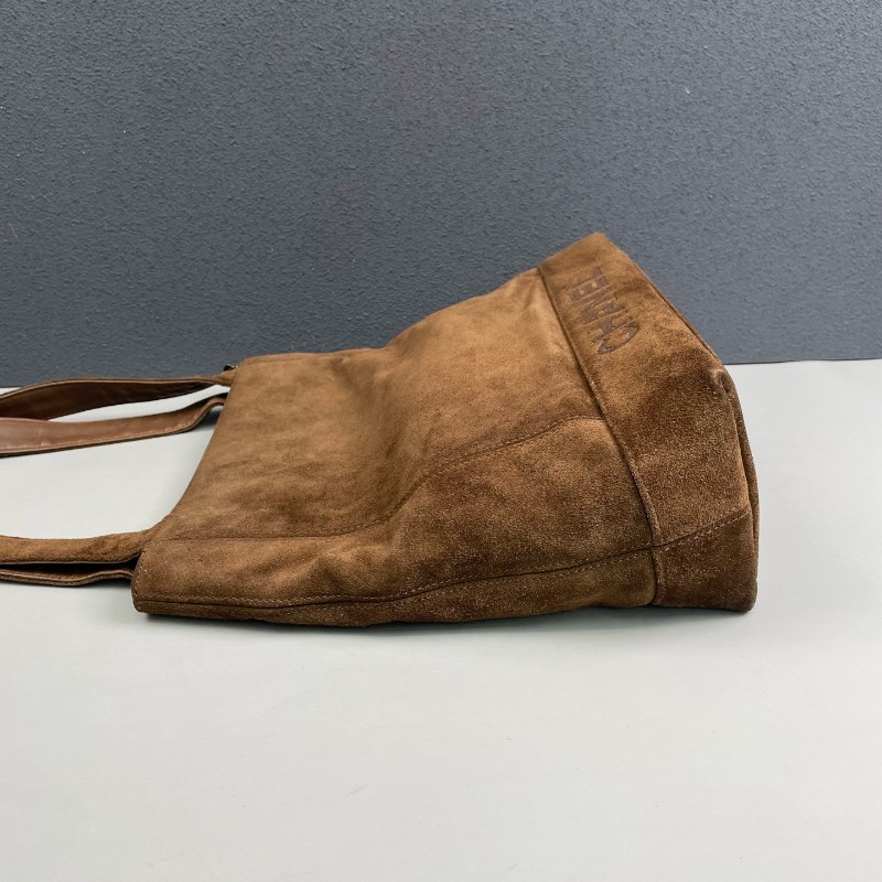 Chanel 棕色麂皮肩背包 中古款-2