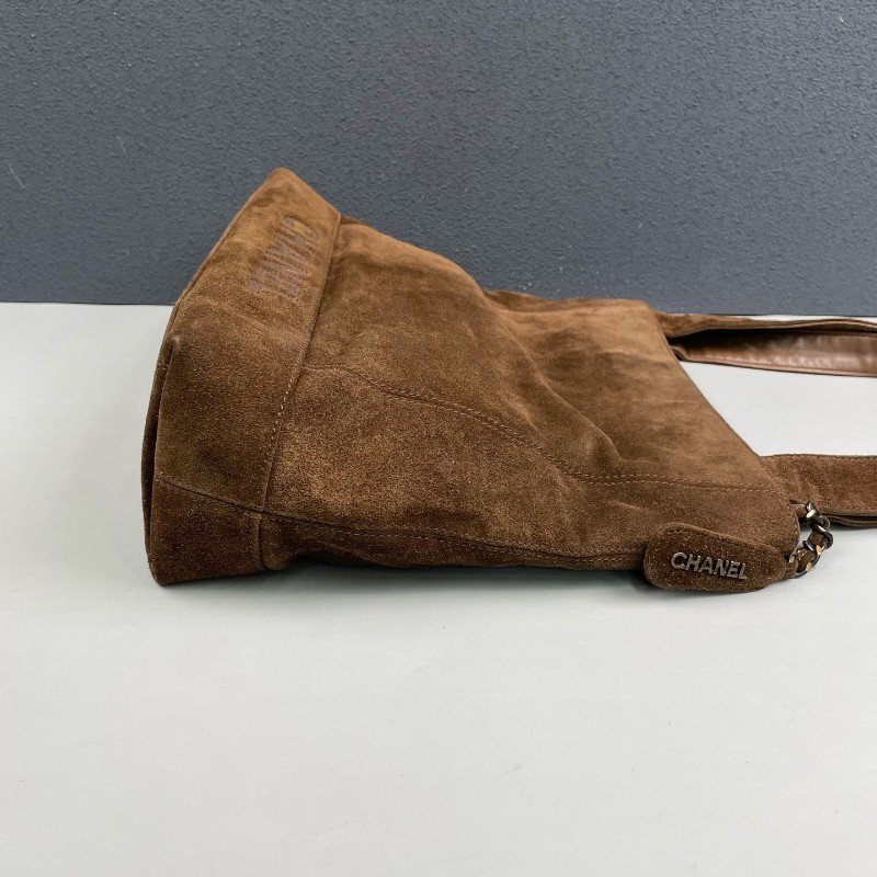 Chanel 棕色麂皮肩背包 中古款-3