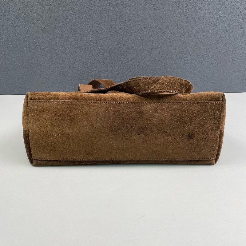 Chanel 棕色麂皮肩背包 中古款-4