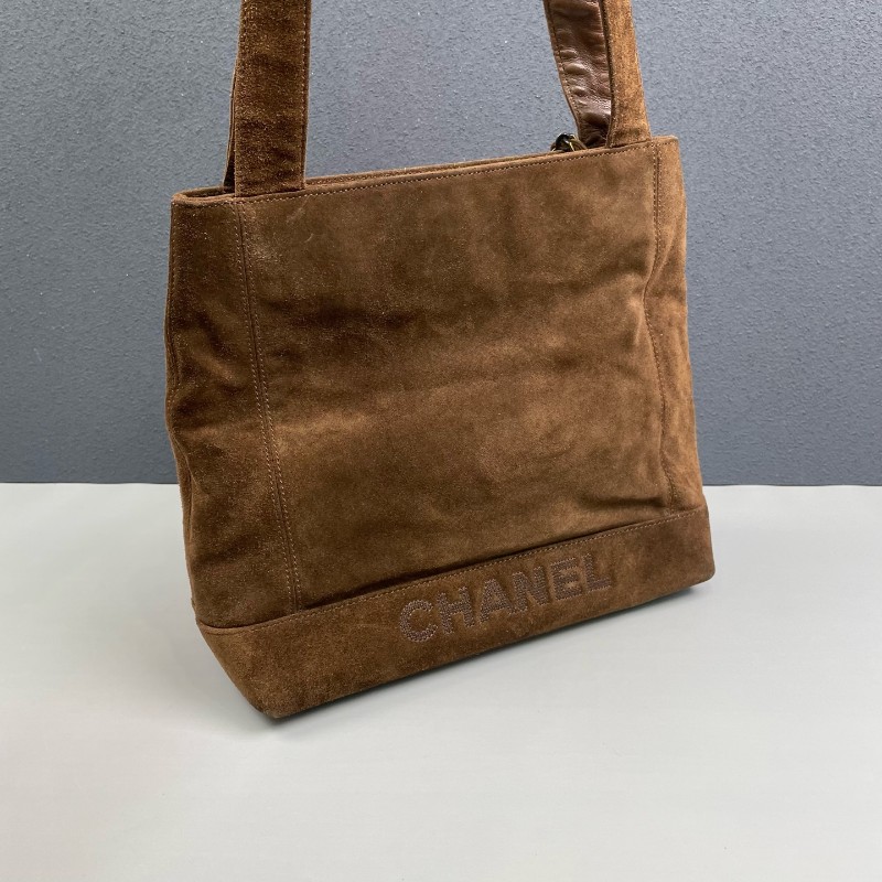 Chanel 棕色麂皮肩背包 中古款-6